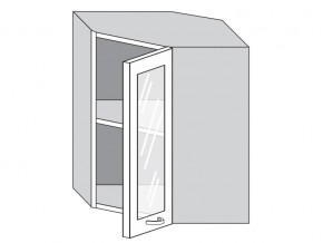 1.60.3у Шкаф настенный (h=720) угловой на 600мм со стекл. дверцей в Кусе - kusa.магазин96.com | фото