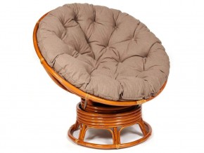 Кресло-качалка Papasan w 23/01 B с подушкой Cognac, экошерсть Коричневый в Кусе - kusa.магазин96.com | фото