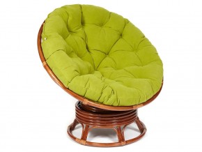 Кресло-качалка Papasan w 23/01 B с подушкой Pecan, флок Олива в Кусе - kusa.магазин96.com | фото