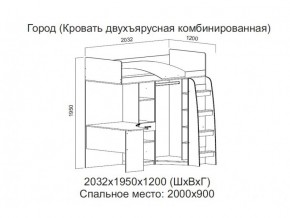 Кровать двухъярусная комбинированная в Кусе - kusa.магазин96.com | фото