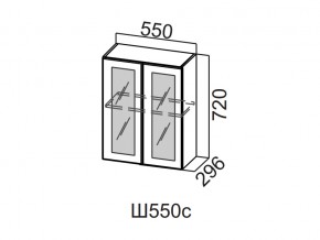 Ш550с/720 Шкаф навесной 550/720 (со стеклом) в Кусе - kusa.магазин96.com | фото