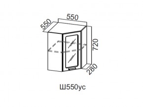 Ш550ус/720 Шкаф навесной 550/720 (угловой со стеклом) в Кусе - kusa.магазин96.com | фото