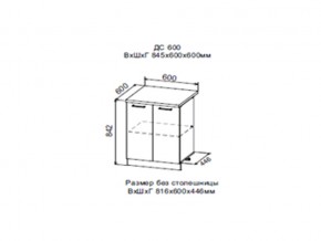 Шкаф нижний ДС600 с полкой (2 дв) в Кусе - kusa.магазин96.com | фото